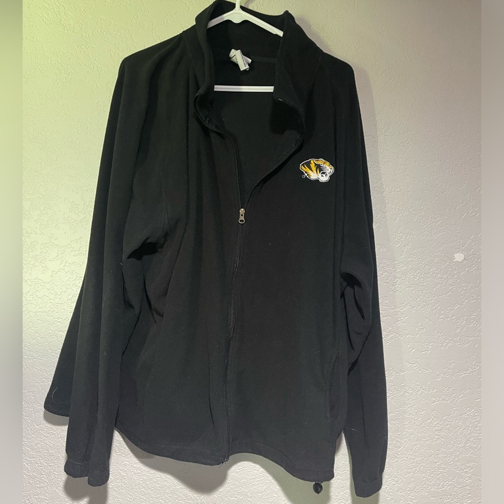 Mizzou Missouri Tigers Full Zip Jacket Mens Size XL Black Fleece Pro Edge